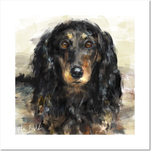 A Beautiful Artistic Painting of a Dachshund Wall Art by ibadishi